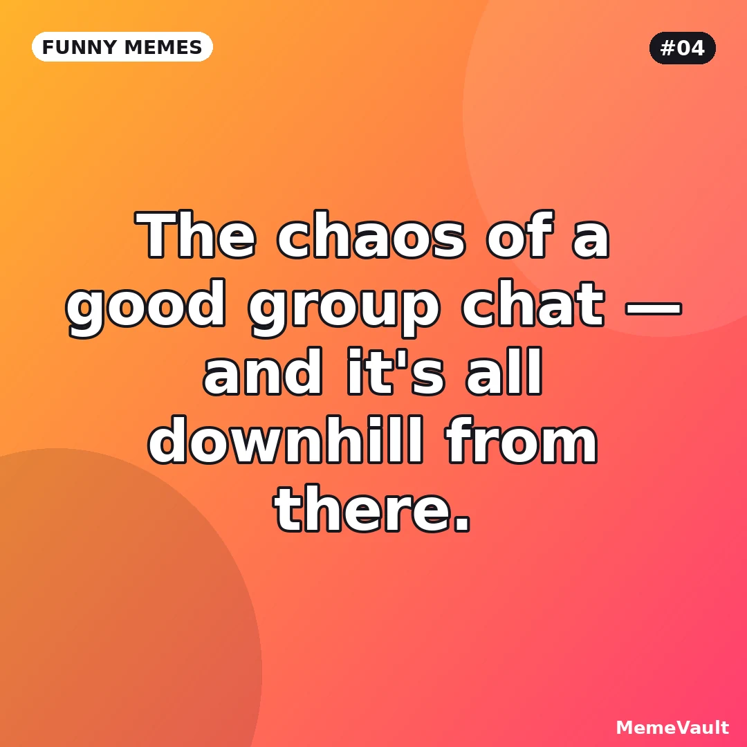 Funny Memes meme 4: The chaos of a good group chat