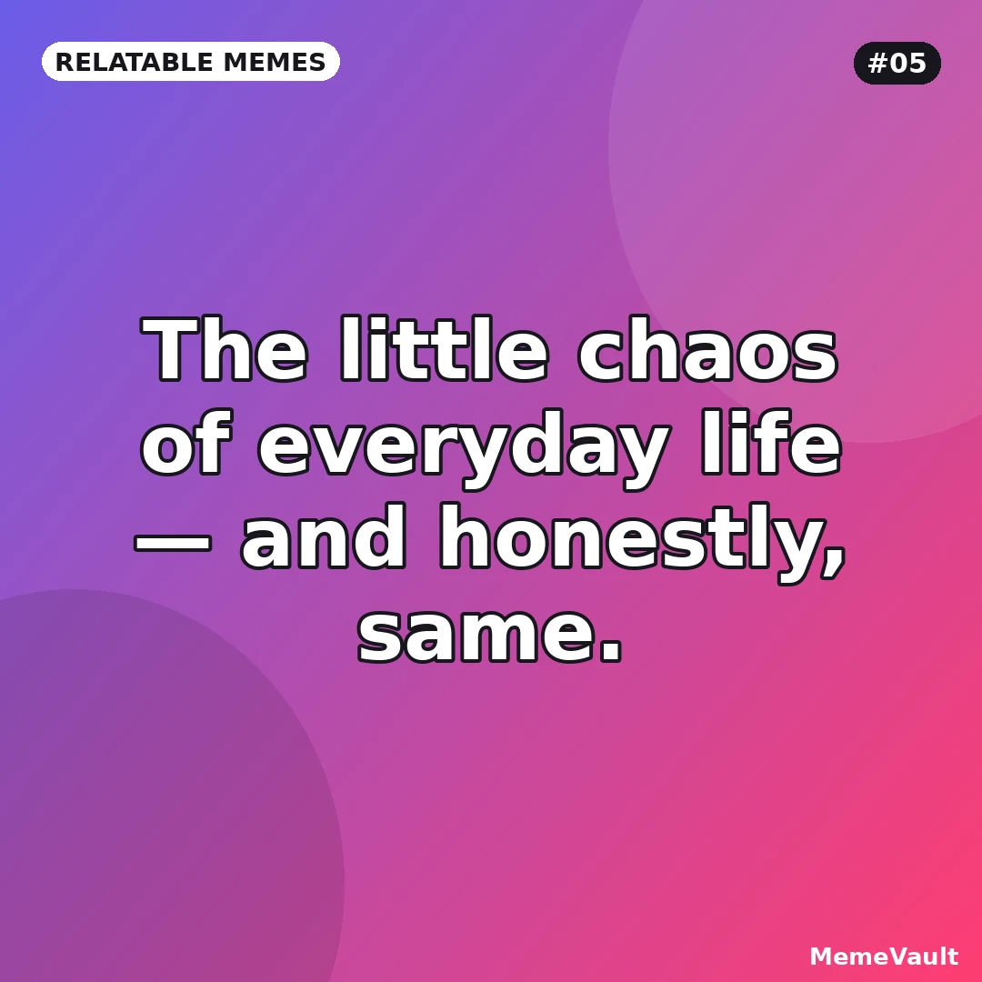 Relatable Memes meme 5: The little chaos of everyday life