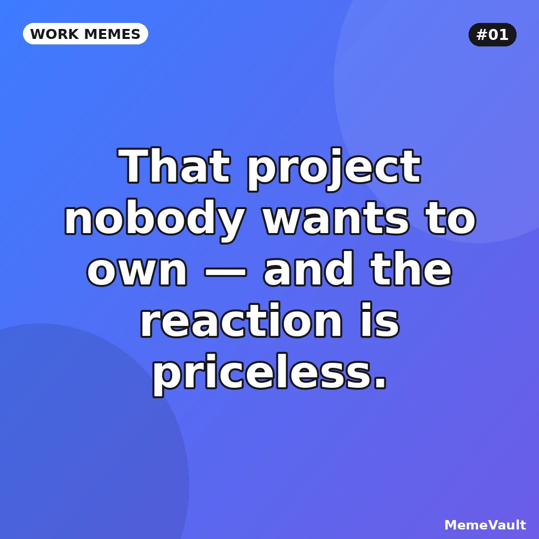 Work Memes meme 1: That project nobody wants to own Work Memes meme 1: That project nobody wants to own